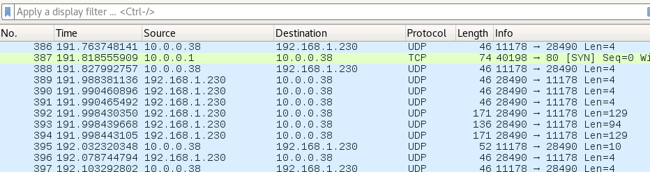Wireshark Logs All Traffic From Our Embedded Device